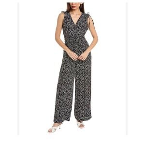Ellen Tracy Jumpsuit Size XS Floral Print Sleeveless‎ Wide Leg Smocked